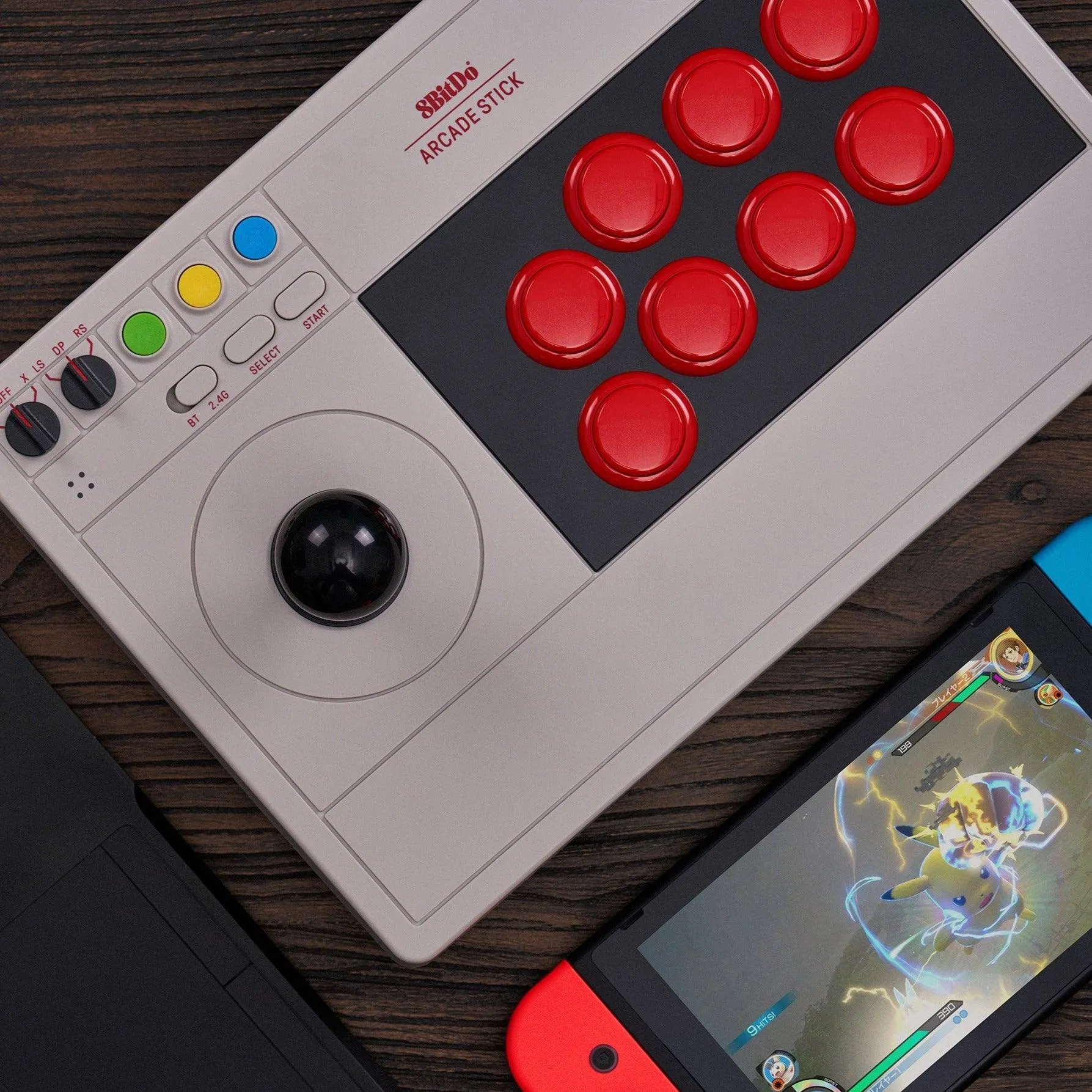 8BitDo Arcade Stick: Turbo & Macro Functions. Bluetooth, 2.4G and USB Wired Connectivity for Switch & Windows PC