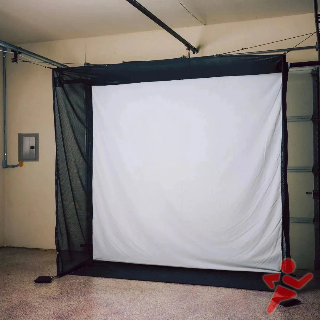 G-TRAK Retractable Golf Simulator Impact Screen with Netting for Your Garage