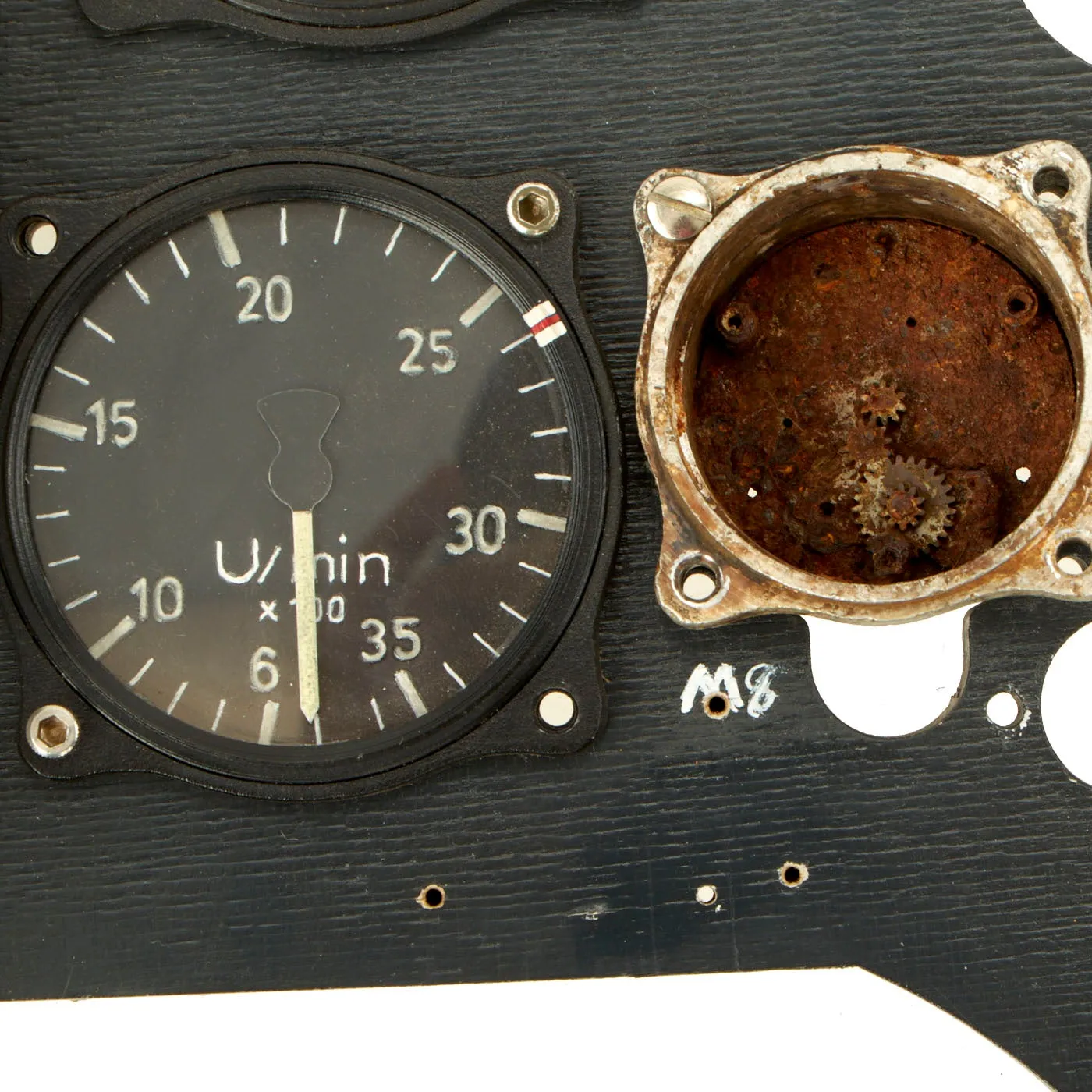 German WWII Luftwaffe Me 109 Bf 109 Replica Cockpit Instrument Panel with Original and Reproduction Gauges