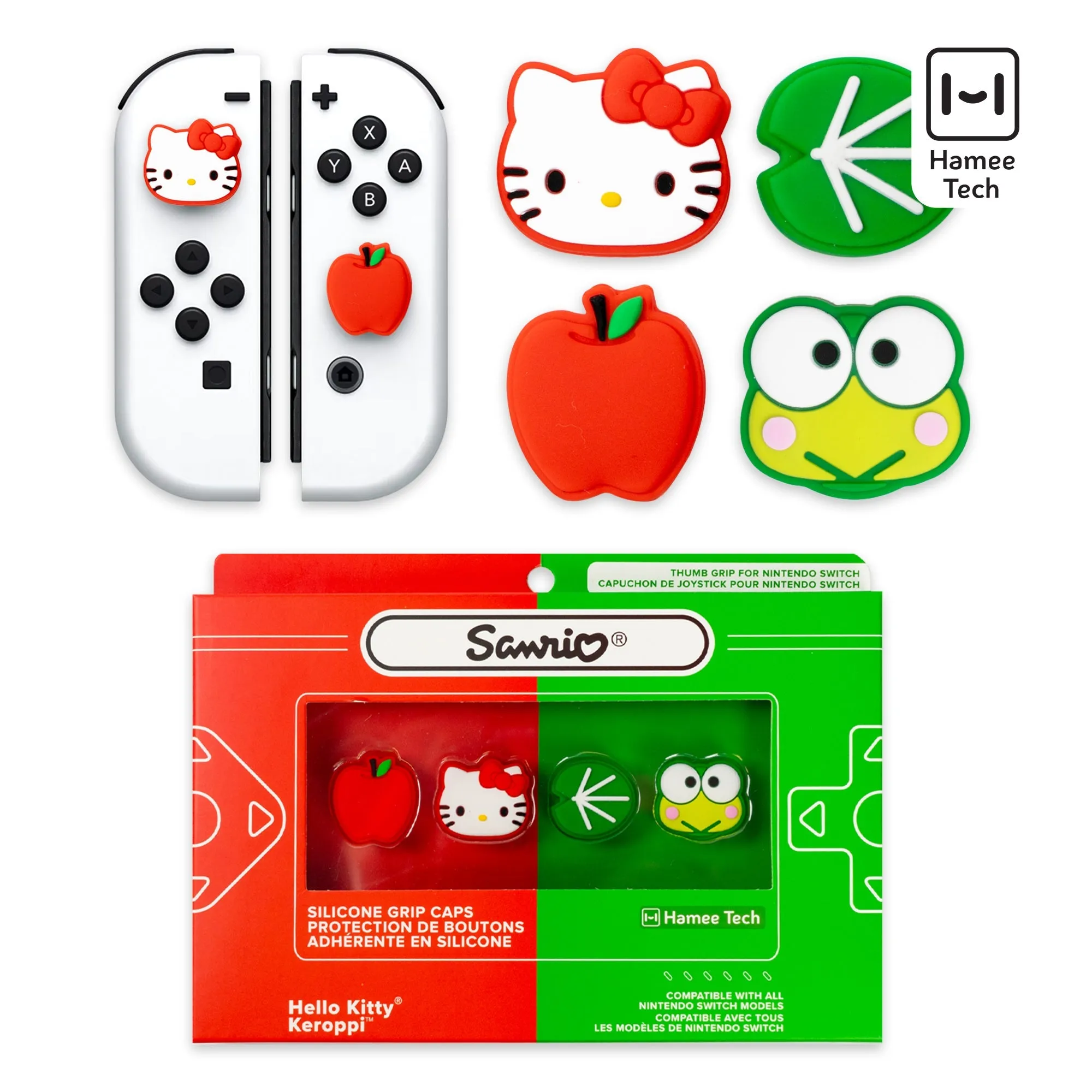 Hello Kitty and Friends Switch Grip Caps (Hello Kitty   Keroppi)