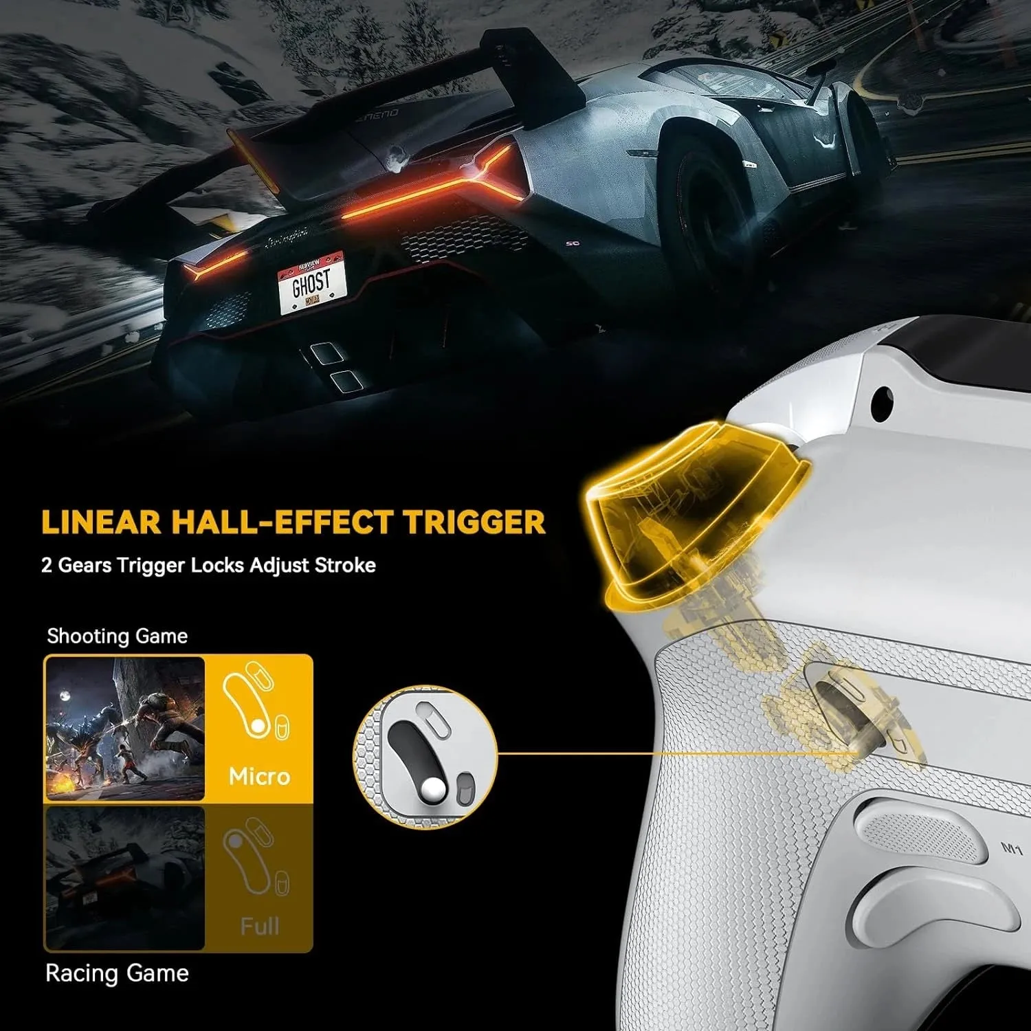 Premium Screen Interactive Wireless Anti-Drift Gaming Controller