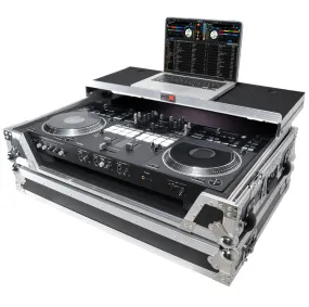 ProX XS-DDJREV7 WLT ATA Style Flight Case for Pioneer DDJ-REV7 DJ Controller with Laptop Shelf Wheels and 1U Rackspace