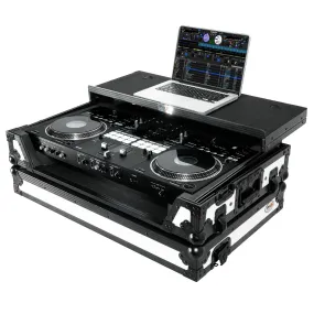 ProX XS-DDJREV7WLTWH ATA Flight Case for Pioneer DDJ-REV7 DJ Controller with Laptop Shelf 1U Rack Space and Wheels - White Black