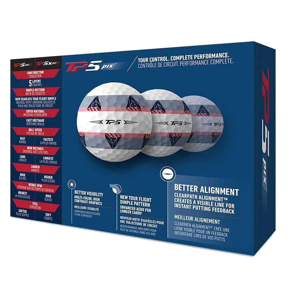 TaylorMade TP5 Pix USA Golf Balls 2022